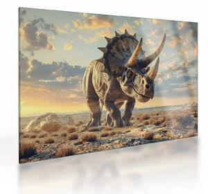 Tablou pe sticlă - Triceratops (70x50 cm)