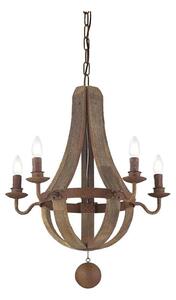 Lustră pe lanț Ideal Lux MILLENNIUM 5xE14/40W/230V d. 52 cm mesteacăn/maro