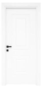 Usa Interior din MDF Novo Doors NDF22 LUX PREMIUM SOFT TOUCH, Cadru din Lemn Masiv, KIT COMPLET, Toc Reglabil de 10 CM INCLUS, Plinta pe Ambele Parti (Culoare: Alb mat, Dimensiune: 60 cm, Toc: Reglabil 10 cm, Maner: Rotund argintiu crom)