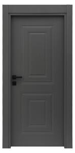 Usa Interior din MDF Novo Doors NDF22 LUX PREMIUM SOFT TOUCH, Cadru din Lemn Masiv, KIT COMPLET, Toc Reglabil de 10 CM INCLUS, Plinta pe Ambele Parti (Culoare: Gri Antracit, Dimensiune: 60 cm, Toc: Reglabil 10 cm, Maner: Rotund argintiu crom)