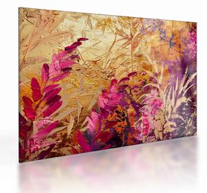 Tablou pe sticlă - Pictură abstractă de flori II. (70x50 cm)