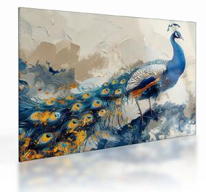 Tablou pe sticlă - Peacock, pictură (70x50 cm)