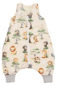 Sac de dormit de vara cu picioare pentru copii 6-18 luni Kidizi Baby Animals 0.5 tog, mansete transformabile in soseta
