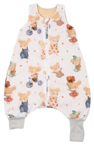 Sac de dormit de vara cu picioare 6-18 luni Kidizi Mice 0.5 tog, mansete transformabile in soseta