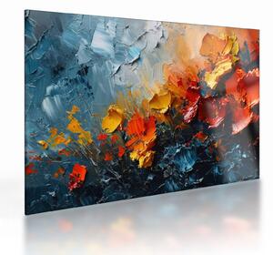Tablou pe sticlă - Pictură abstractă de flori III. (70x50 cm)