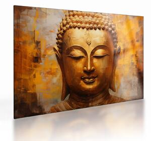 Tablou pe sticlă - Buddha, pictură în ulei (70x50 cm)