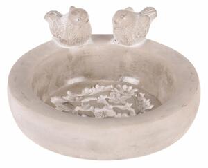 Alimentator pentru păsări din beton Cerc, gri , 25x 22 x 12 cm