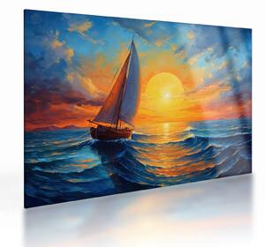 Tablou pe sticlă - Sailboats (70x50 cm)