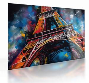Tablou pe sticlă - Pictură a Turnului Eiffel II. (70x50 cm)