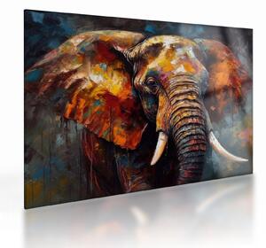 Tablou pe sticlă - Pictura unui elefant (70x50 cm)