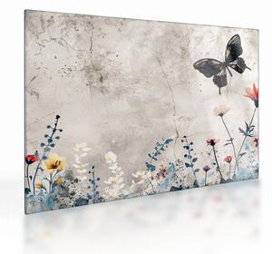 Tablou pe sticlă - Pajiște în beton (70x50 cm)