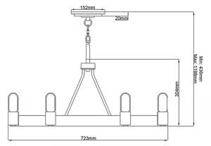 Quintiesse QN-SILAS-6P-DZ - Candelabru SILAS pe tijă, 6xE27/60W/230V, negru/auriu