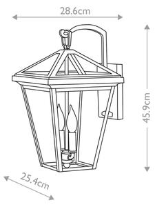 Quintiesse QN-ALFORD-PLACE2-M-MB - Aplică de exterior ALFORD M 2xE14/40W/230V IP44