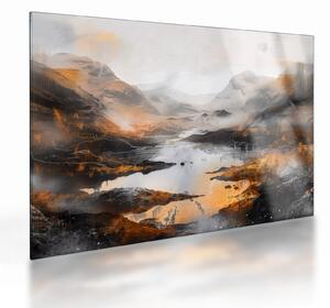 Tablou pe sticlă - Pictura peisajelor montane (70x50 cm)