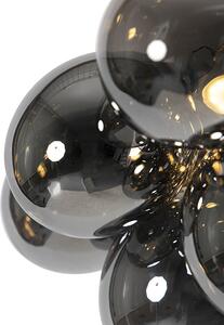 Plafoniera design negru cu sticlă fumurie cu 4 lumini - Uvas