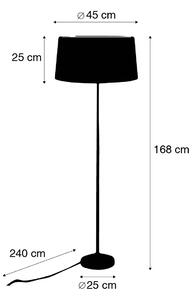 Lampă de podea aurie / alamă cu umbră neagră ajustabilă 45 cm - Parte