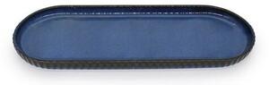 Farfurie rotundă Toro, din gresie, 36 x 13,5 cm, albastru