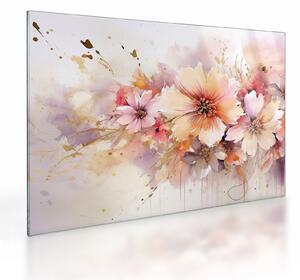 Tablou pe sticlă - Flori (70x50 cm)