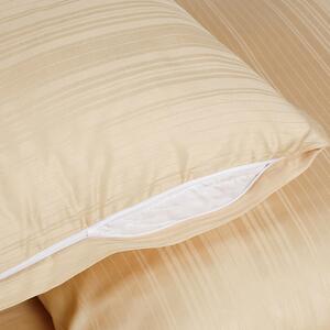 Goldea lenjerie de pat deluxe din damasc - aurie cu dungi subțire 140 x 200 și 70 x 90 cm