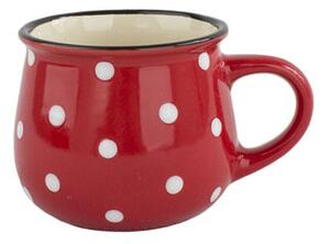Cană ceramică Dots 230 ml, roșie, 230 ml