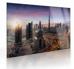 Tablou pe sticlă - Panorama din Dubai (70x50 cm)
