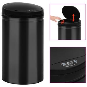Coș de gunoi automat cu senzor, 40 L, negru, oțel carbon