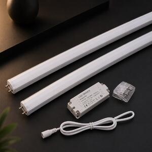 Pachet 2x Baghetă LED Link 90cm 6000K cu Driver 40W și Kit Montaj, Sistem Iluminare Sub Mobilier Modular Profesional, Lumină Rece pentru Blat