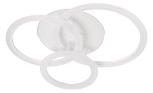 Plafoniera LED Erste Circle 90W 3CCT cu Telecomanda Alb 590x480x110mm Design Modern Geometric Dimmerabil Lustra Living Iluminat Interior Smart