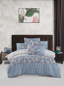 Set cuvertură pat dublu Alvina albastru verde roz