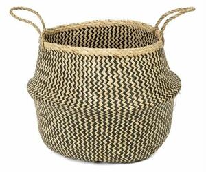 Coș de depozitare Compactor tricotat din iarbă demare Belly, 45 x 36 cm, negru, L