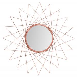 Oglinda rotunda cu rama din metal cupru Soprano, 2cm (L / D) x 79cm (l) x 79cm (H)