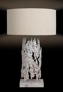Lampa decorativa din fier/aluminiu/bumbac Magnifique Iceland argintie, un bec