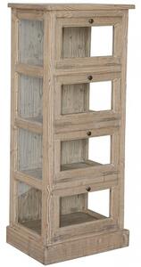Vitrina, natur, din lemn masiv cu aspect vintage, small single, Paris