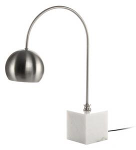 Lampa decorativa din PVC/fier/marmura Bella argintie/alba, un bec
