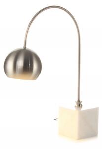 Lampa decorativa din PVC/fier/marmura Bella argintie/alba, un bec