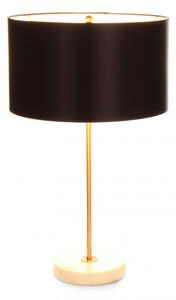 Lampa decorativa din metal/marmura Piona neagra / aurie, doua becuri