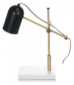 Lampa decorativa din metal/marmura Spiro neagra / aurie, un bec