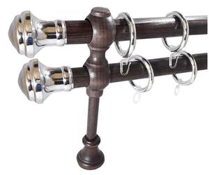 Galerie 28 mm SICILIA lemn, capete CATANIA,wenge-crom