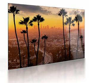 Tablou pe sticlă - Panorama din Los Angeles (70x50 cm)