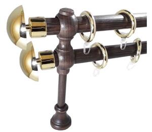 Galerie 28 mm SICILIA lemn, capete FAVARA, wenge-auriu