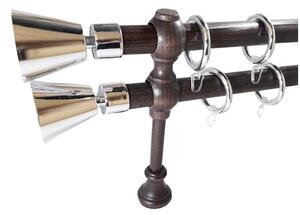 Galerie 28 mm SICILIA lemn, capete SCORDIA, wenge-crom