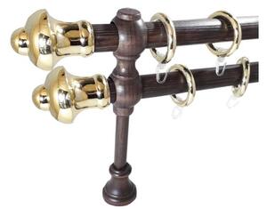Galerie 28 mm SICILIA lemn, capete ENNA, wenge-auriu