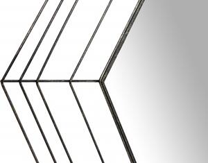 Oglinda hexagonala cu rama din metal aurie Romeo, 1.5cm (L / D) x 69cm (W) x 79.5cm (H)