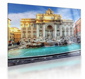 Tablou pe sticlă - Fântâna Trevi (70x50 cm)