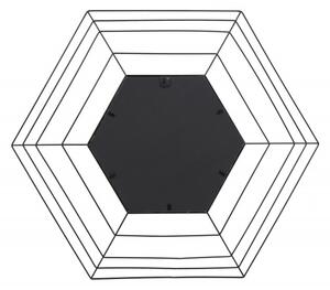 Oglinda hexagonala cu rama din metal aurie Romeo, 1.5cm (L / D) x 69cm (W) x 79.5cm (H)