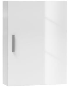 HOMCOM Dulap de Perete pentru Baie cu Rafturi Reglabile din Sticlă Securizată, 40x15x55 cm, Alb lucios | Aosom Romania