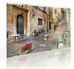 Tablou pe sticlă - Străzile vechi din Roma (70x50 cm)