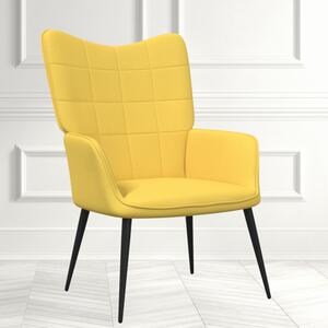 Scaun de relaxare, galben muștar, 62x68,5x96 cm material textil