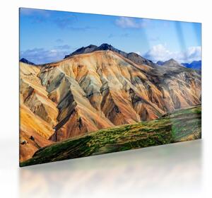 Tablou pe sticlă - Landmannalaugar (70x50 cm)