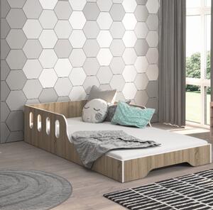 Pat pentru copii MALU 140 x 70 cm din stejar decor sonoma